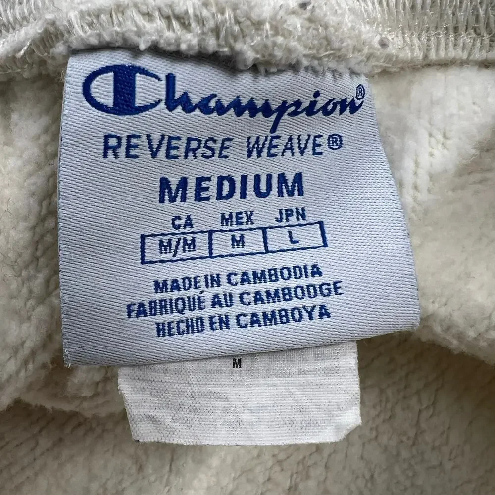 Champion Reverse Weave Jogger Sweat Pant Chalk White Old English Varsity Size M
